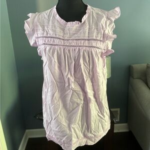 Purple short sleeve blouse